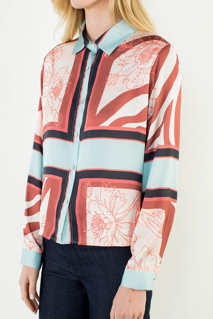 THML Top Lola Satin Pattern Top