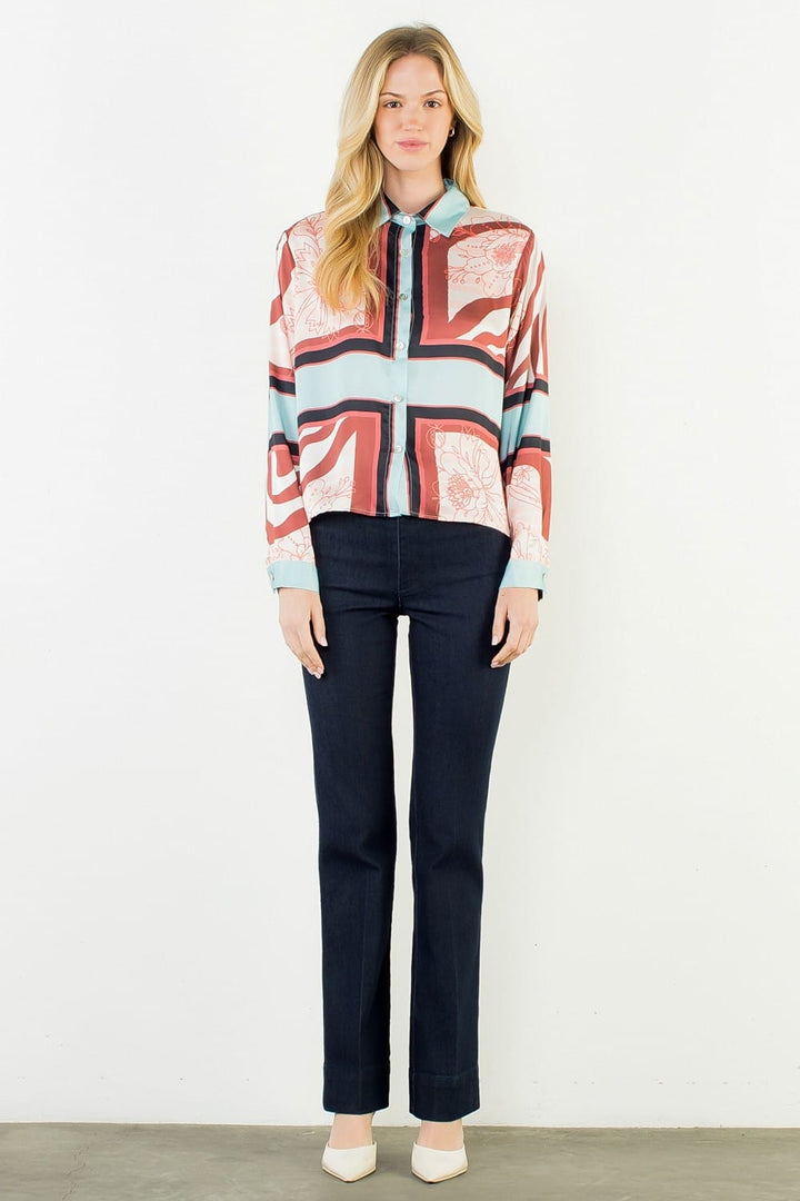 THML Top Lola Satin Pattern Top