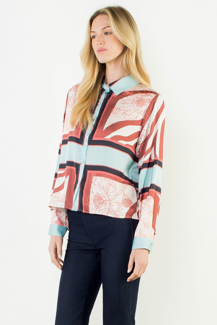 THML Top Lola Satin Pattern Top