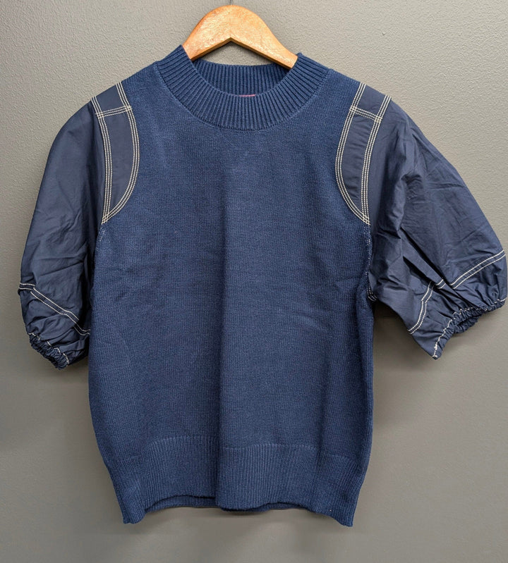 THML Top Navy / XS Tessa Poplin Top