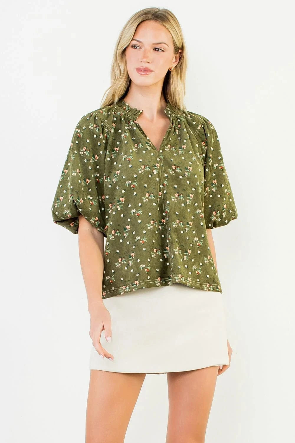 THML Top Olive / XS Isabel Corduroy Top
