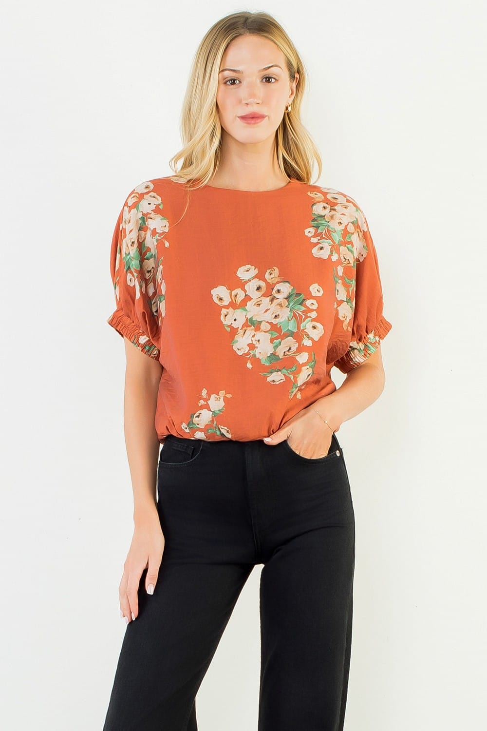 THML Top Orange / XS Juliet Floral Top