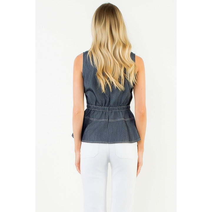 THML Top Sadie Belted Denim Top