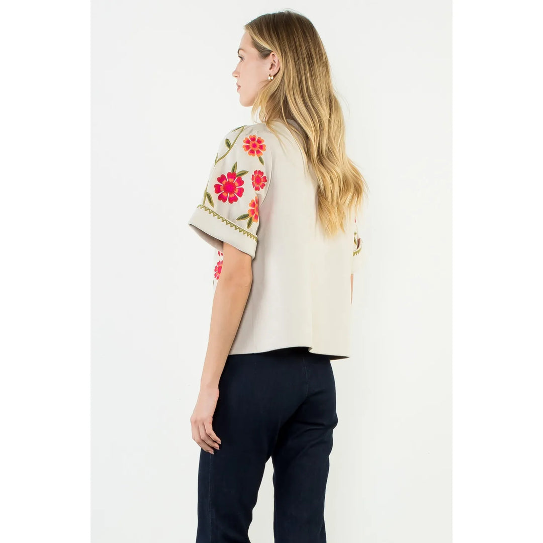 THML Top Vivian Open Back Floral Top