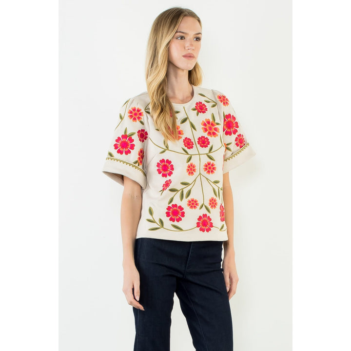 THML Top Vivian Open Back Floral Top