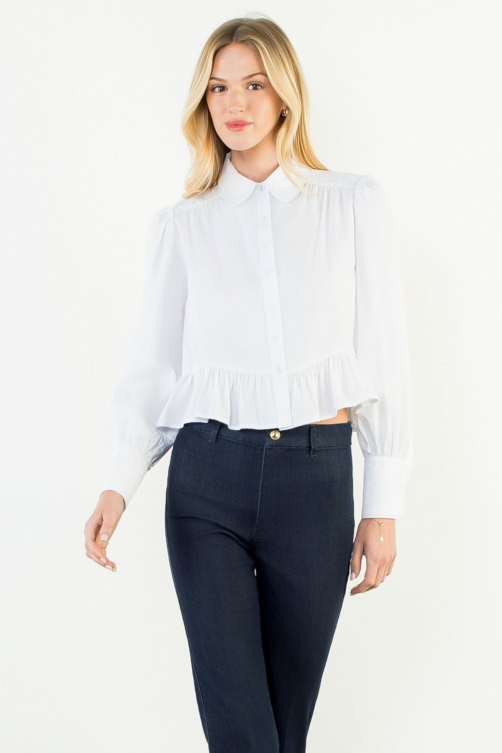 THML Top White / XS Aubrey Button Up Top