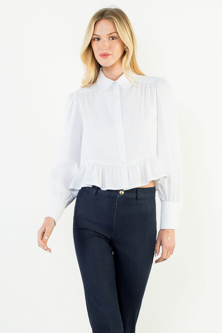 THML Top White / XS Aubrey Button Up Top