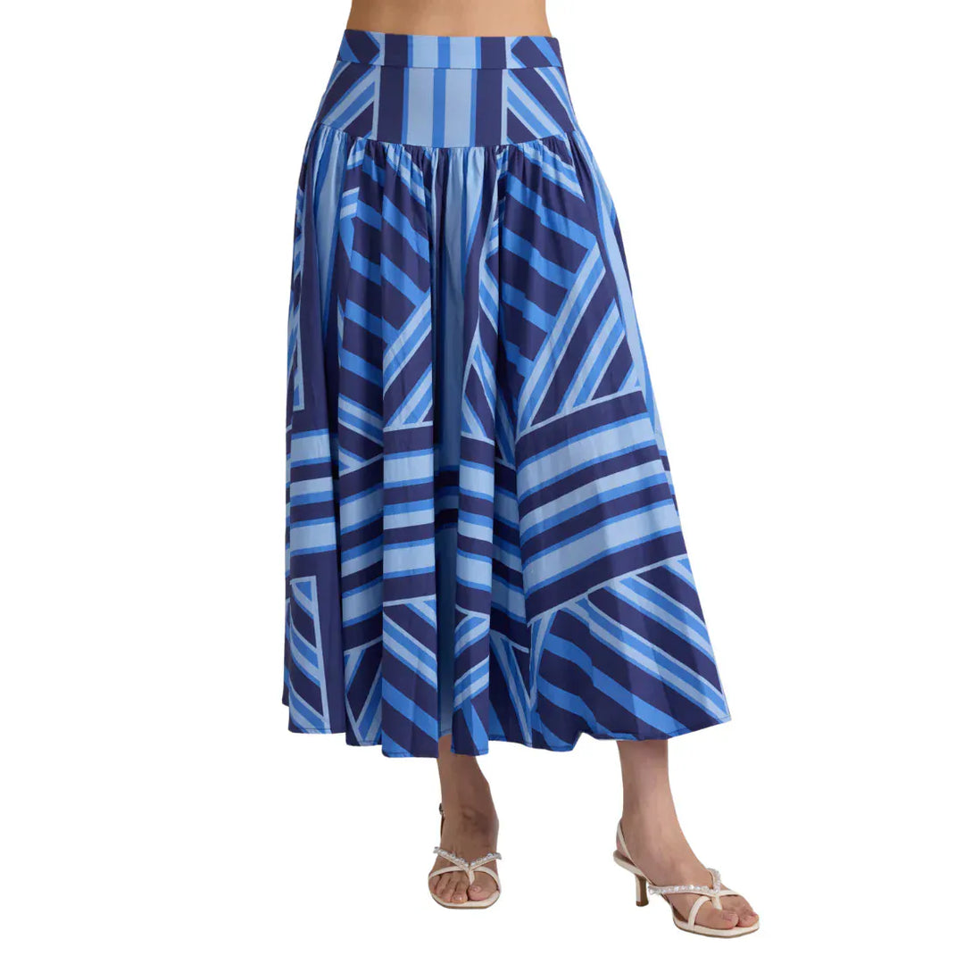 Thomas & Lourdes Skirt Blue Geo Stripe / XS Edith Skirt