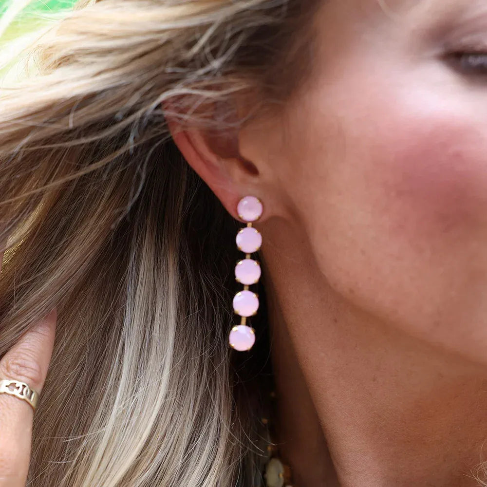 Tova Earrings Petal Pink White Opal Oakland Drop Earrings