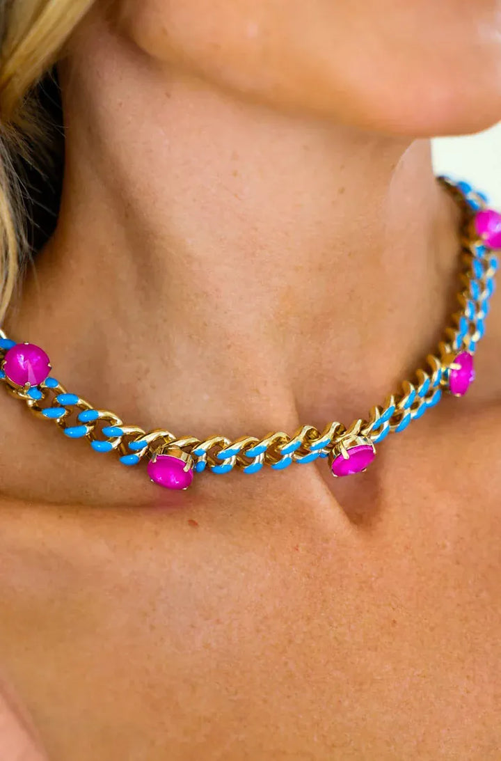 Tova Necklace Fuchsia Mocha Galileu Necklace