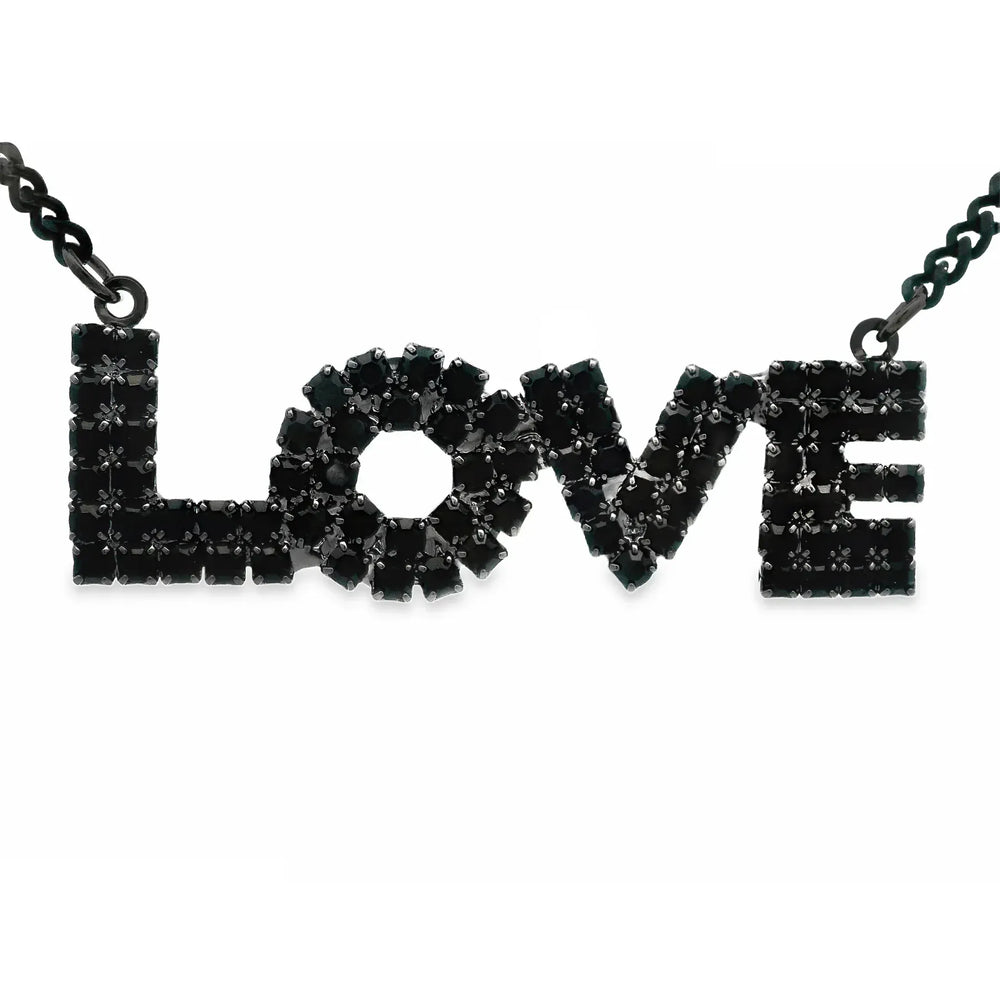 Tova Necklace Mini LA LA LOVE Necklace in Smutt / Jet