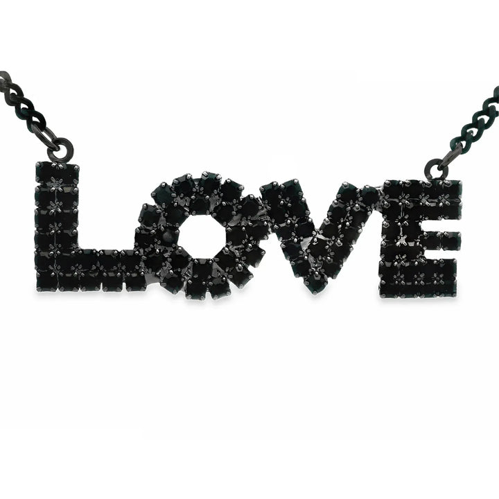 Tova Necklace Mini LA LA LOVE Necklace in Smutt / Jet