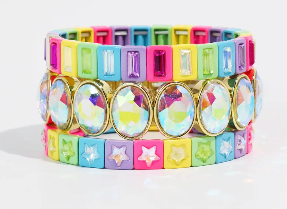 Treasure Jewels Bracelet Star of the Show Neon Colorful Stack
