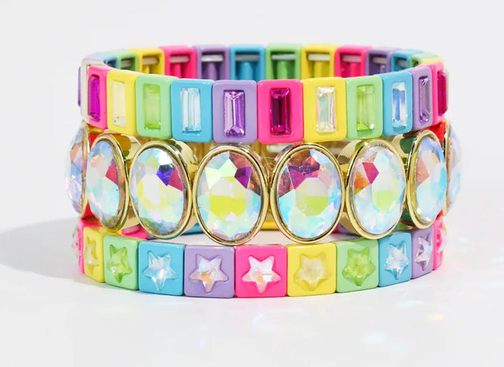 Treasure Jewels Bracelet Star of the Show Neon Colorful Stack