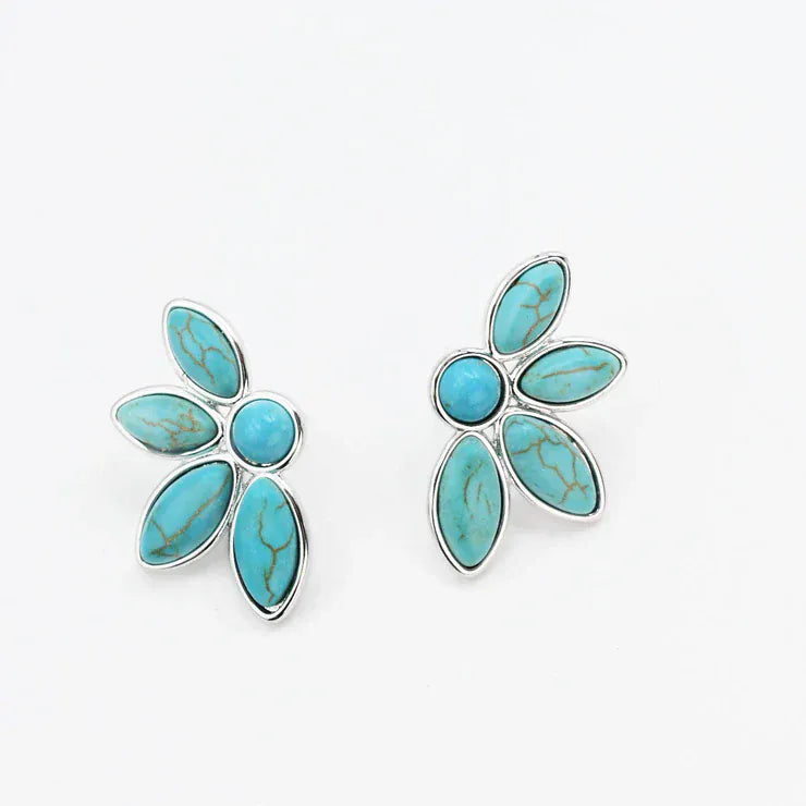 Treasure Jewels Jewelry Half Turquoise Flower Silver