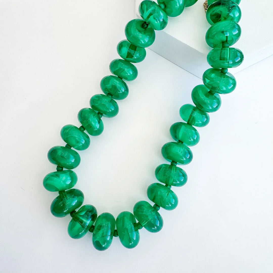 Treasure Jewels Necklace Green Sugar Beads Necklace