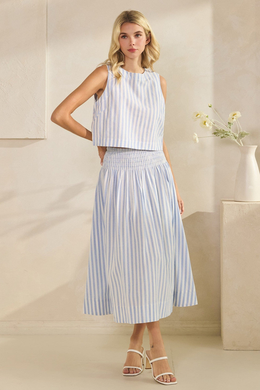 Tres Bien Skirt Amari Striped Maxi Skirt