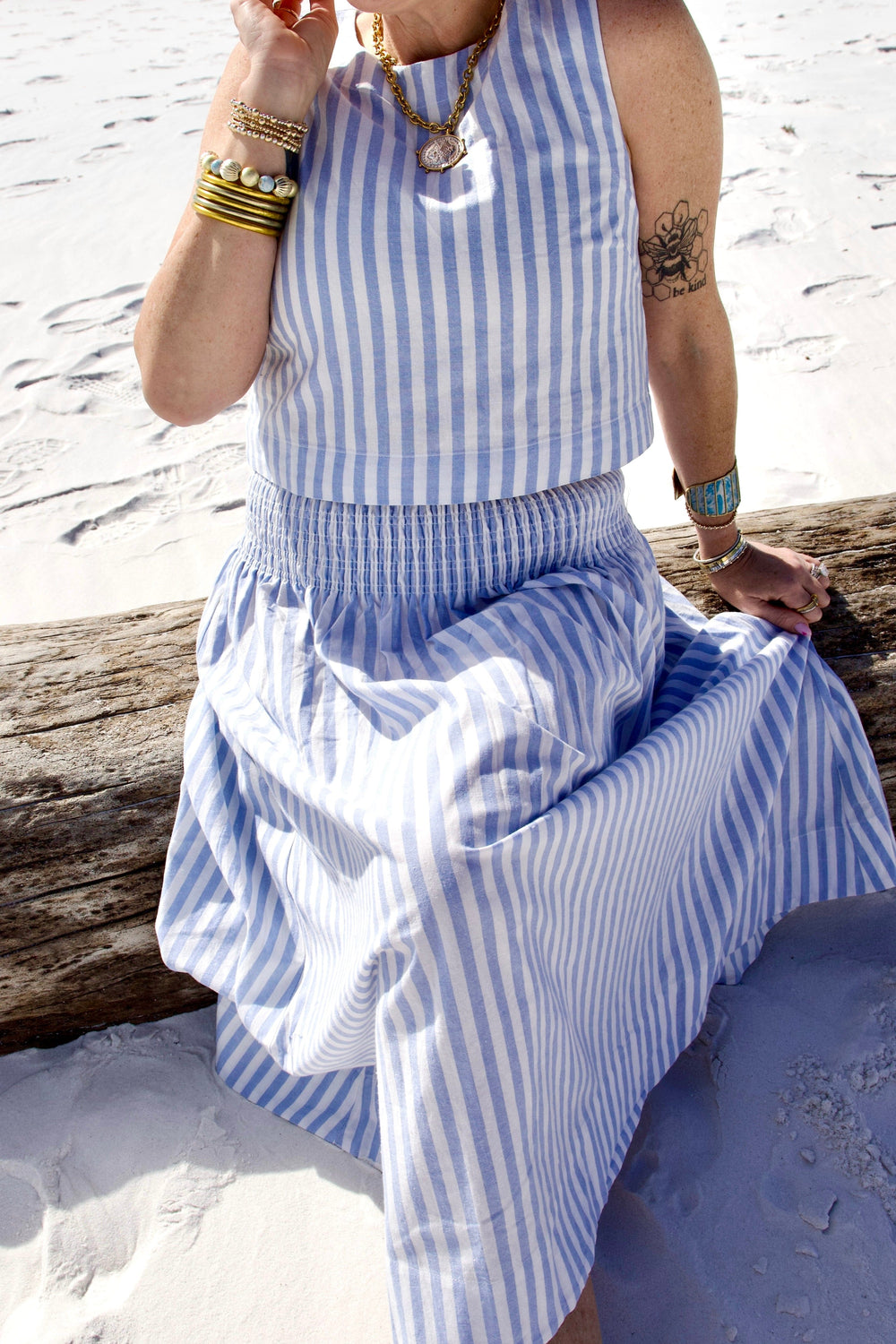 Tres Bien Skirt Amari Striped Maxi Skirt