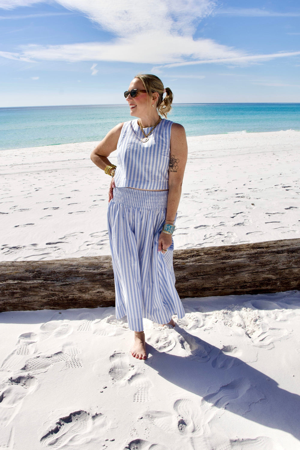 Tres Bien Skirt Amari Striped Maxi Skirt