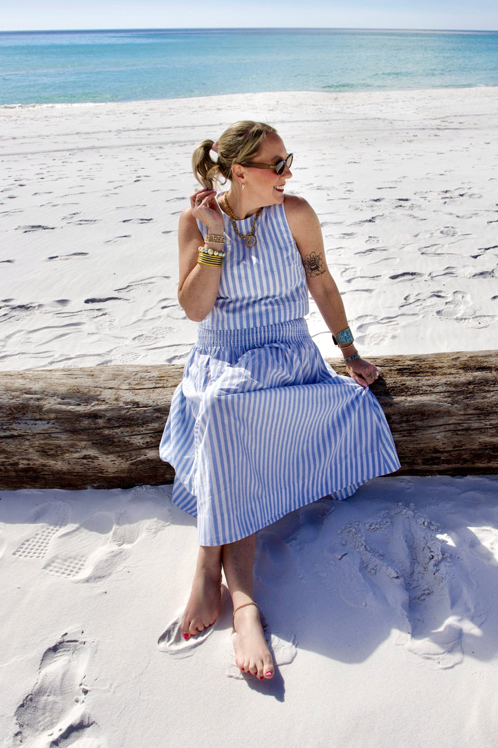 Tres Bien Skirt Amari Striped Maxi Skirt