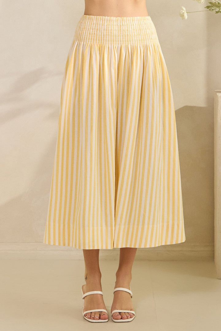 Tres Bien Skirt Yellow / S Amari Striped Maxi Skirt