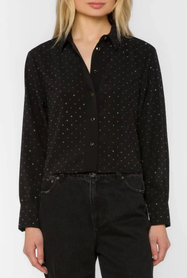 Velvet Heart Top Black / XS Lilith Rhinestone Top