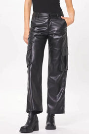 Vintage Havana Pants Black / S Kyra Faux Leather Cargo Pant