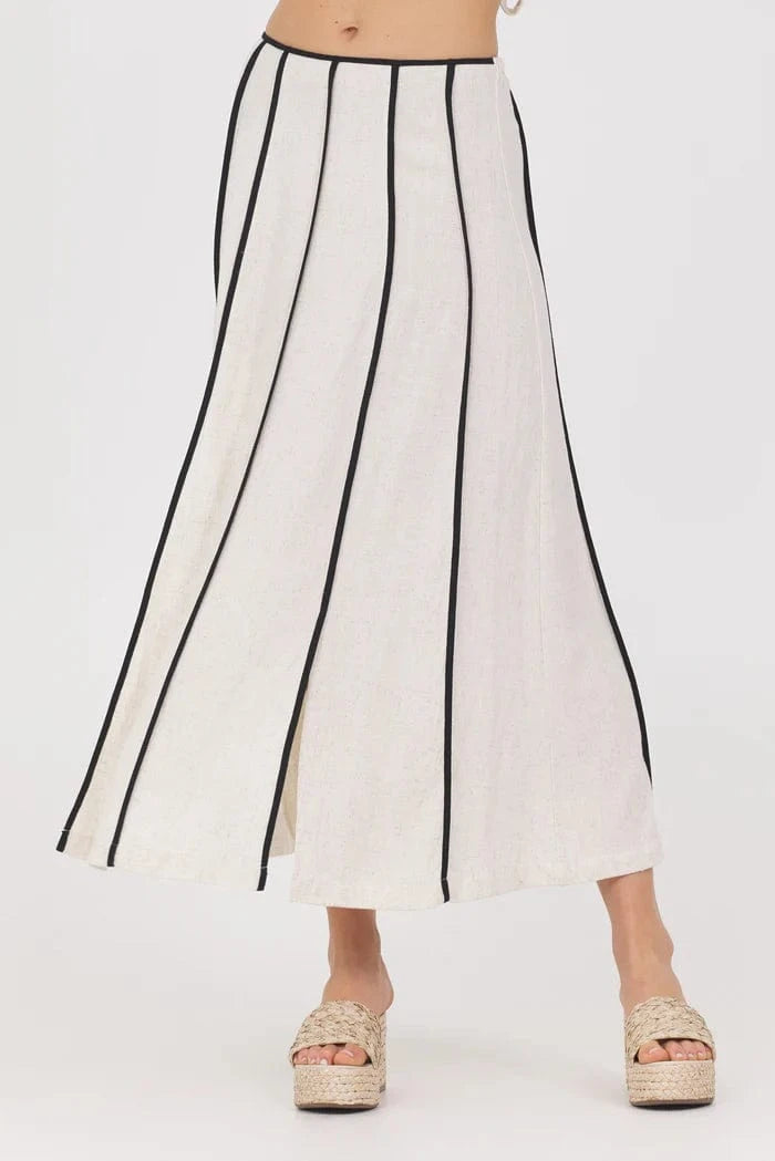 Vintage Havana Skirt Earthy Sand / S Linen Blend Maxi Skirt