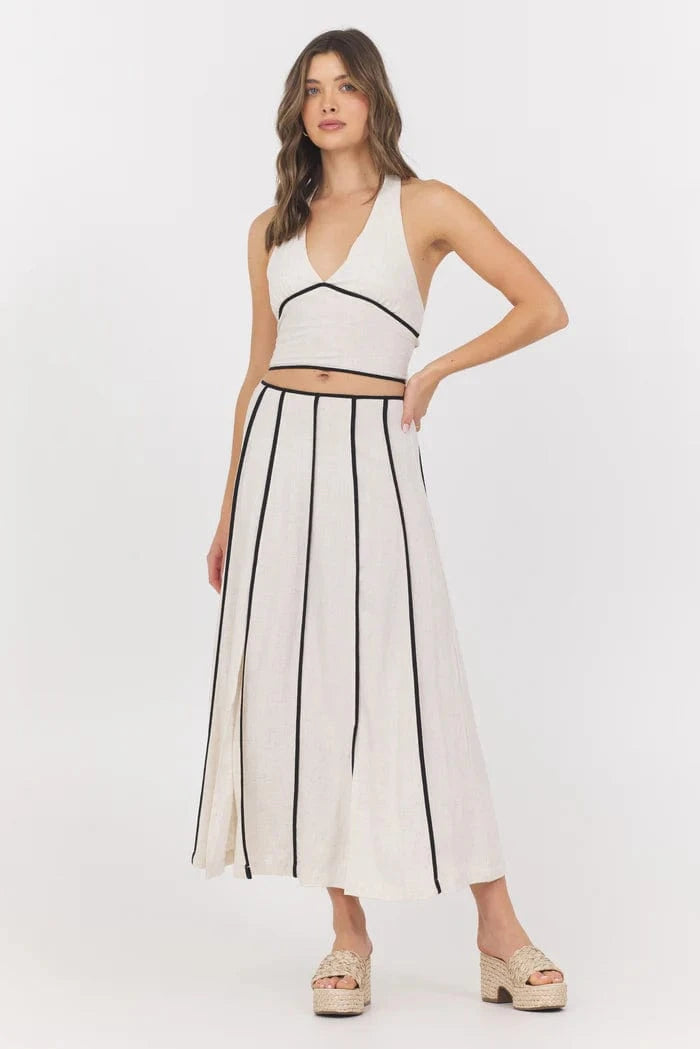 Vintage Havana Skirt Linen Blend Maxi Skirt