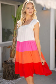 Voy Dress Elisa Color Tiered Dress