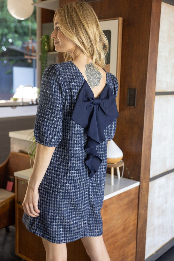 Voy Dress Navy / S Adeline Bow Dress