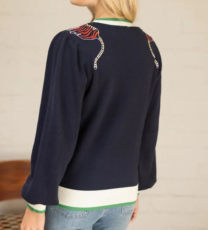Voy Sweater Tiger Embroidered Sweater