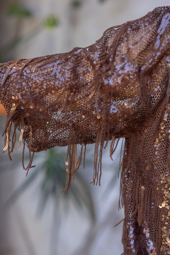 Voy Skye metallic sequin top with shimmering sequins and a stylish sleeveless design