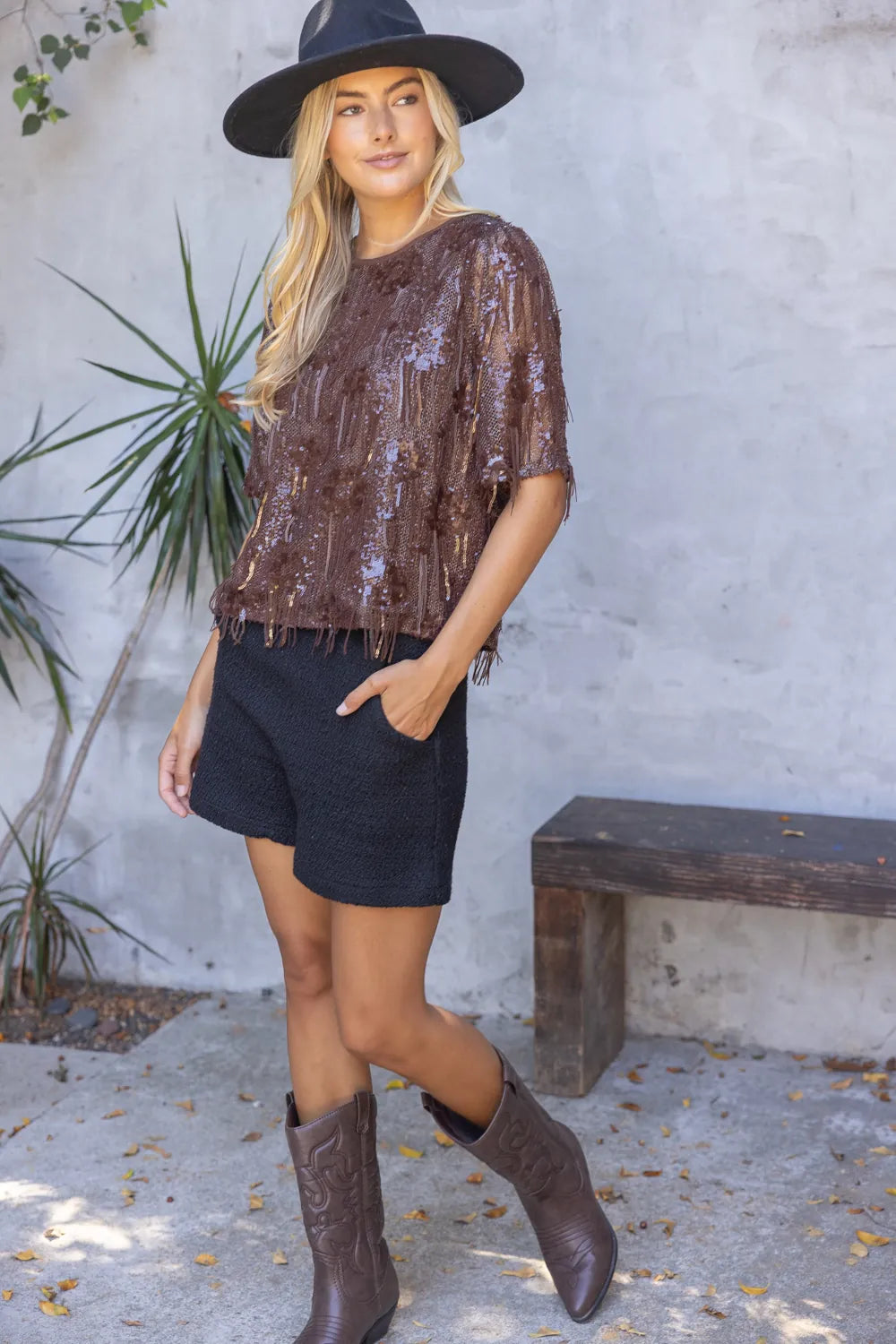 Voy Skye metallic sequin top with shimmering sequins and a stylish sleeveless design