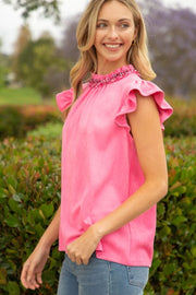 Voy Top Skyla Tie Back Suede Top