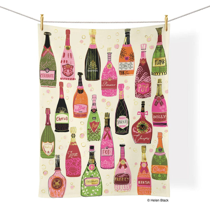 WerkShoppe Tea Towel Bubble Pop Fizz Art Tea Towel