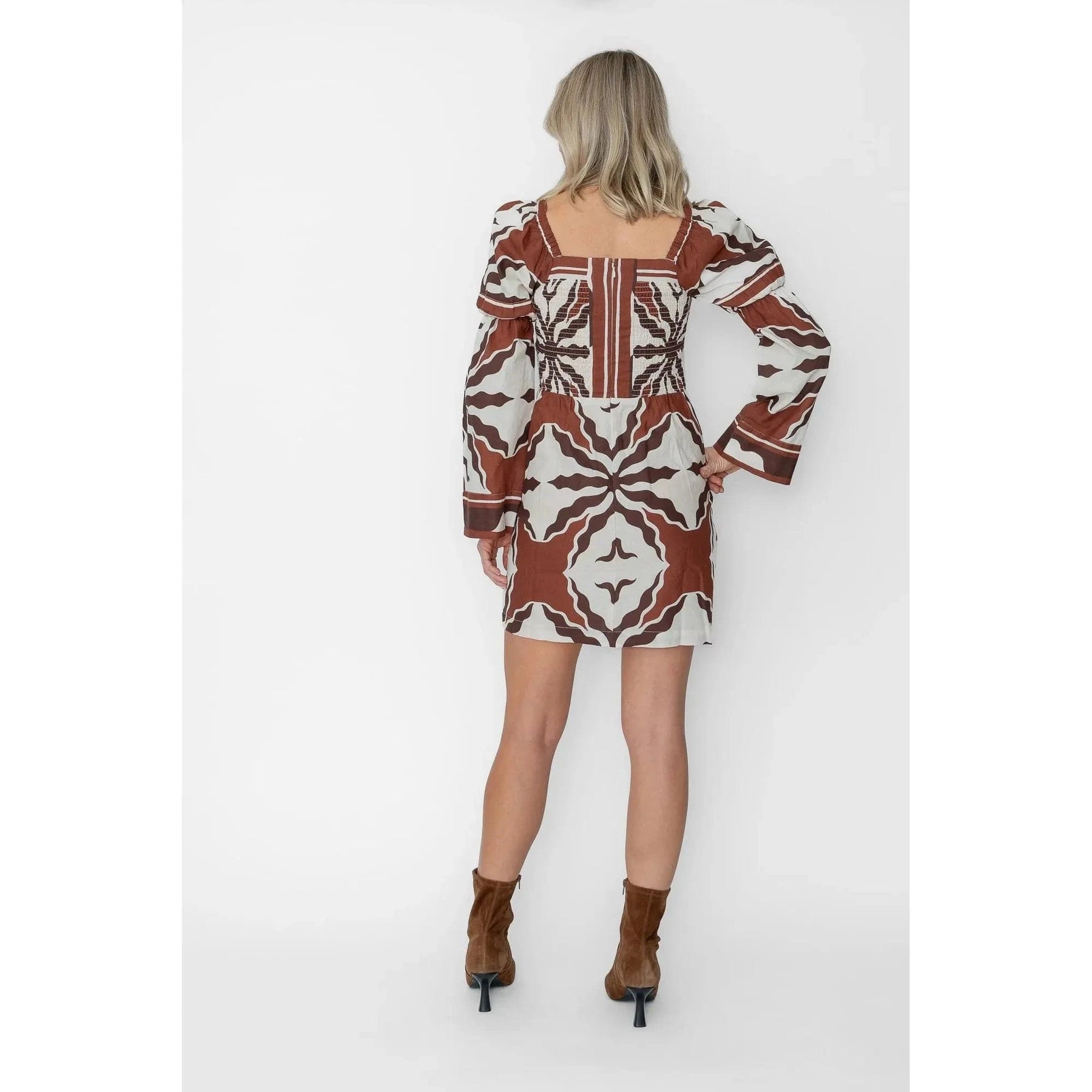 Martine Linen Blend Dress Capucine Border Print / M Martine Linen Blend Dress Capucine Border Print / M