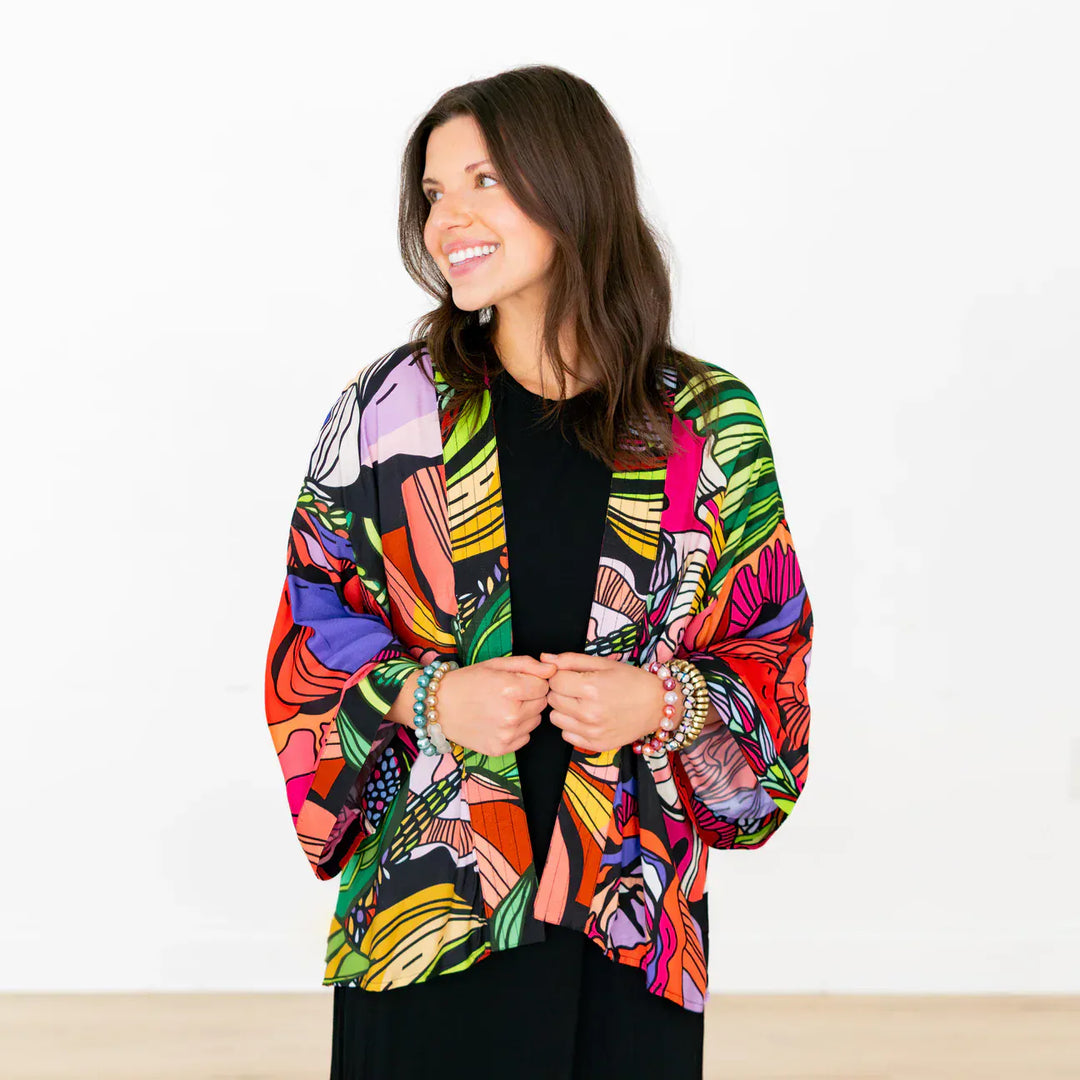 Winton and Waits Kimono Gothic Floral / One size Gothic Floral Short Kimono