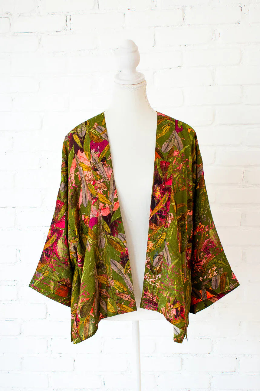 Winton and Waits Kimono Green / One size Featherington Short Kimono