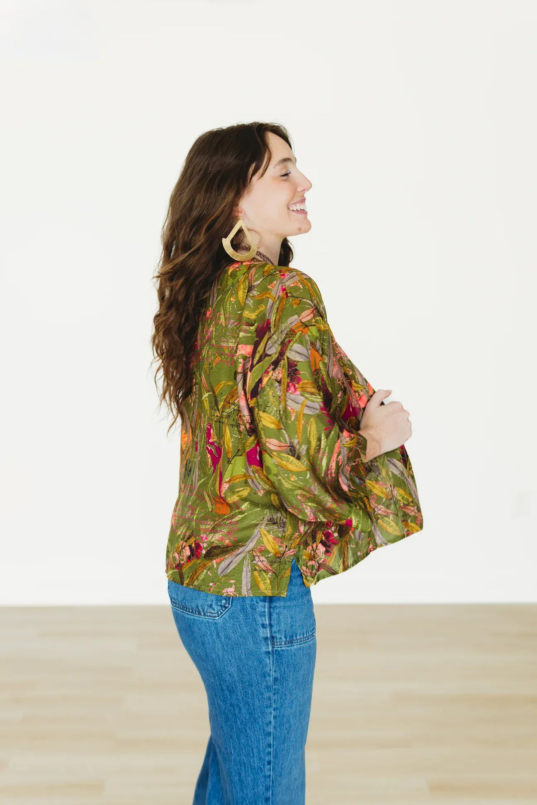 Winton and Waits Kimono Green / One size Featherington Short Kimono