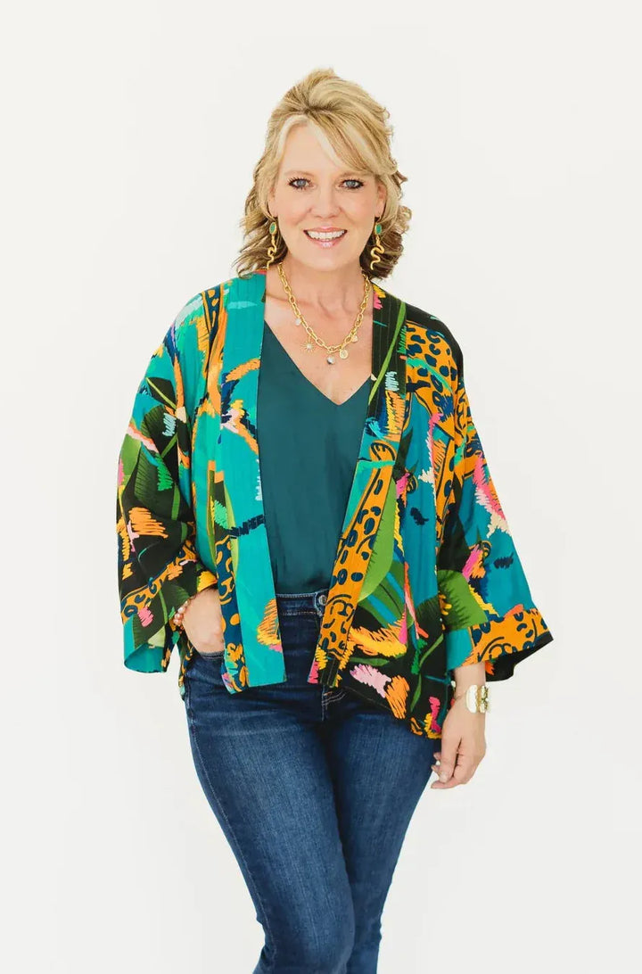 Winton and Waits Kimono Jungle Party / One size Jungle Party Short Kimono