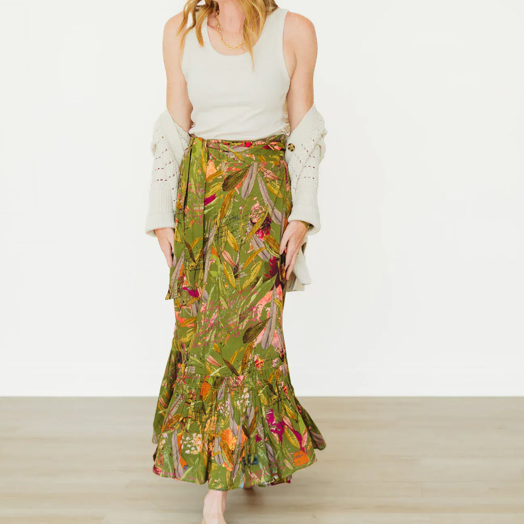 Winton and Waits Skirt Green / One size Featherington 3-Way Wrap Skirt