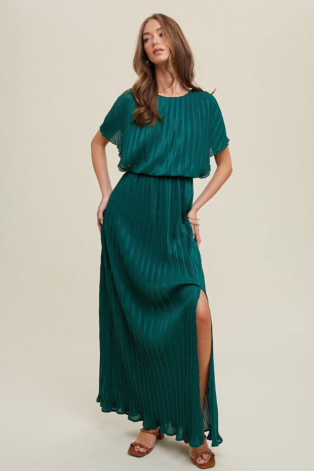 Wishlist Apparel Dress T. Green / S Pollyanne Pleated Maxi Dress