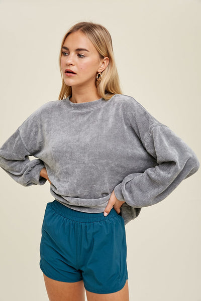 Wishlist Apparel Pullover Grey Mint / S Eloise Chenille Pullover