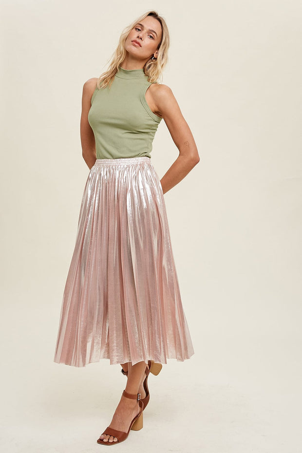 Wishlist Apparel Skirt Ballet / S Mayka Pleated Metallic Skirt
