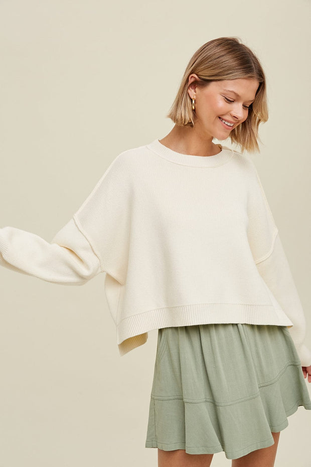 Wishlist Apparel Sweater Cream / S Maeve Relaxed Crop Sweater