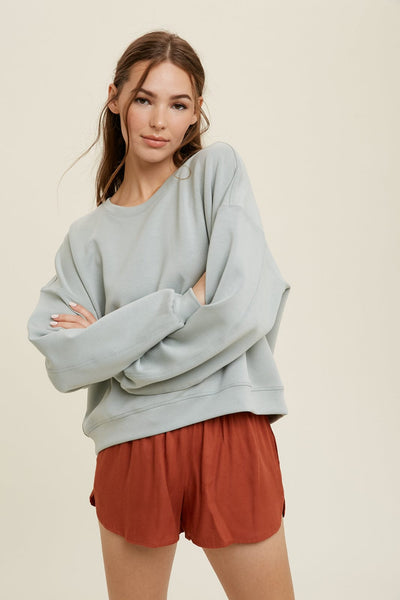 Wishlist Apparel Top Dark Sage / S Shayla Relaxed Crop Sweatshirt