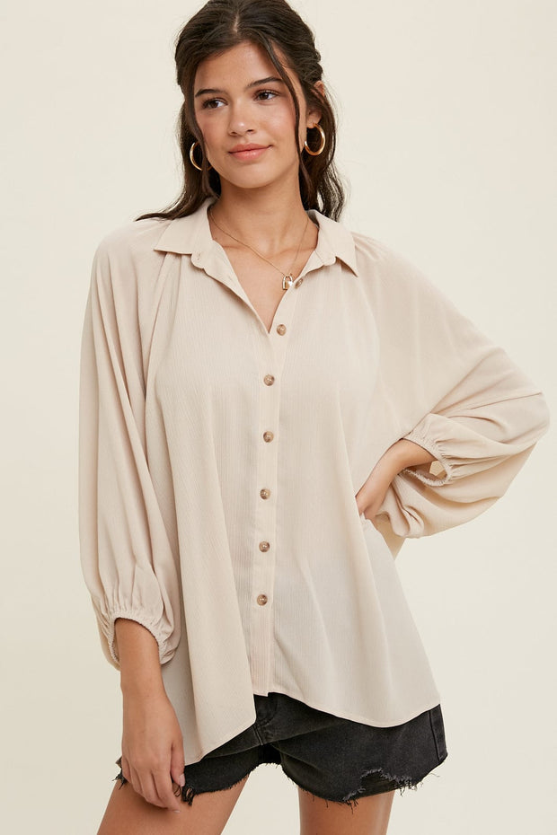 Wishlist Apparel Top Sand / S Kensley Balloon Sleeve Top