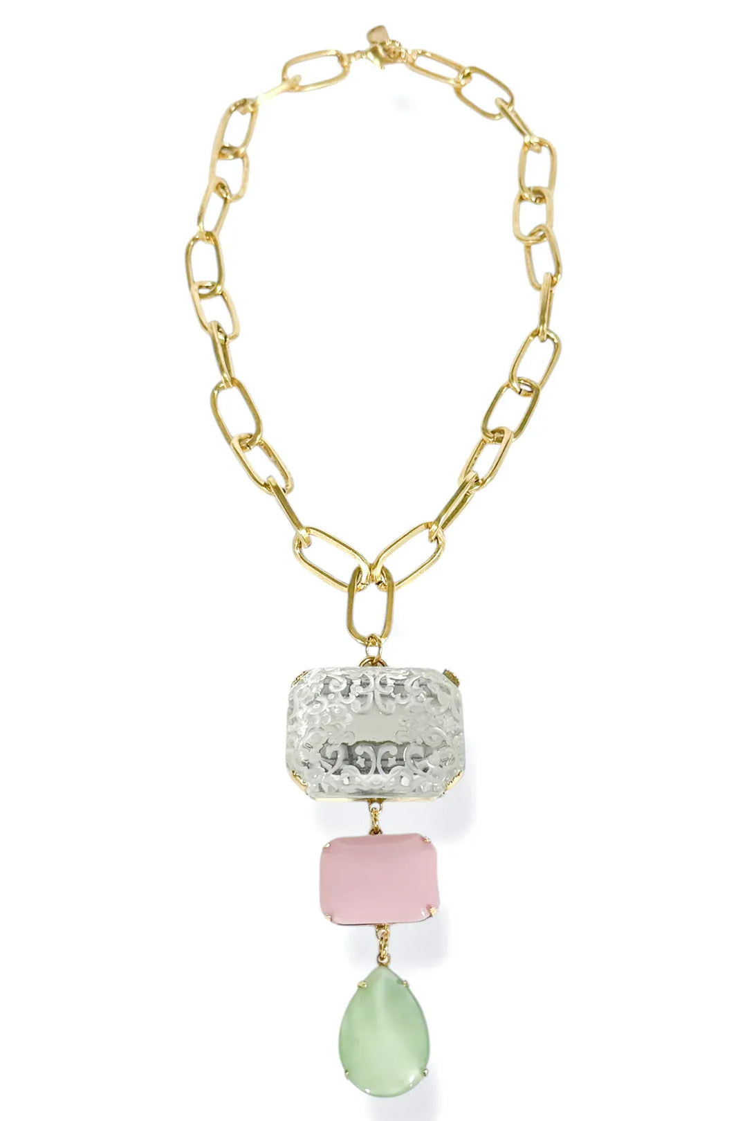 Yochi Necklace Yochi Cecilia Pastel Multi Tear Drop Necklace