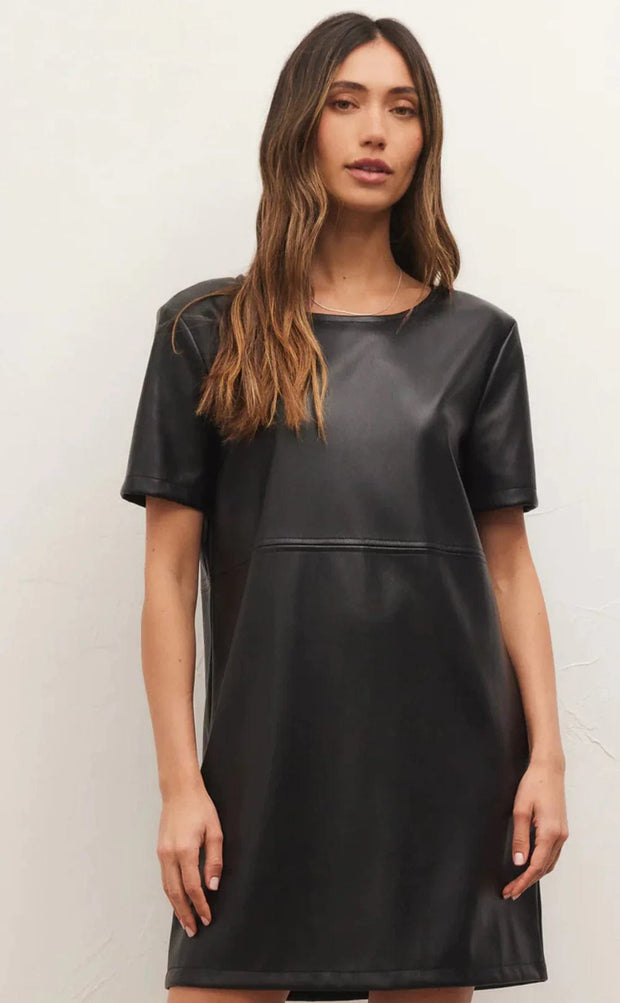 Z Supply Black / XS London Faux Leather Dress